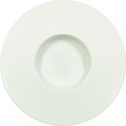 Vertex China Radiance Collection Porcelain White Deep Maxxi Rim Soup Bowl, 12 Ounce -- 12 Per Case