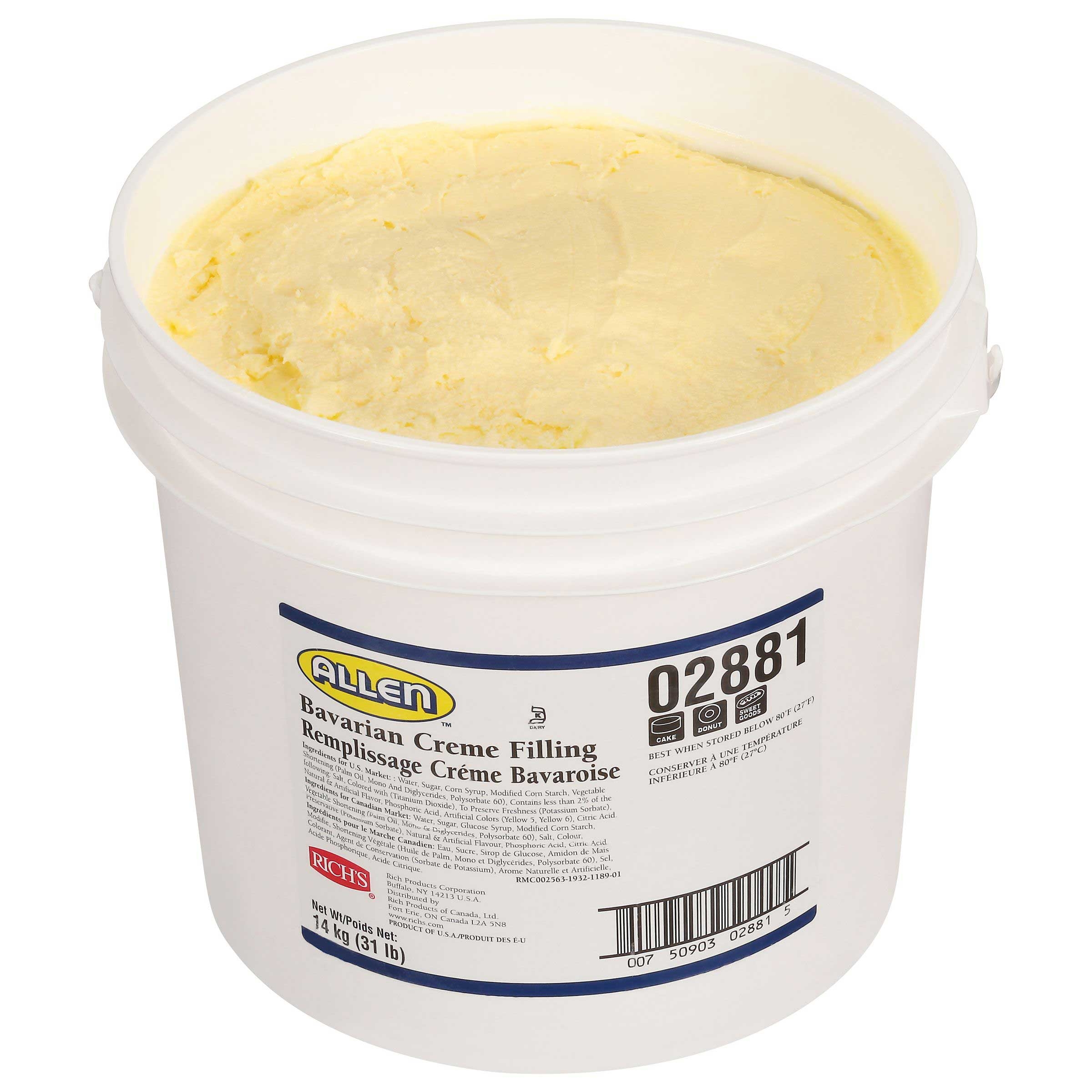 Rich JW Allen Bavarian Creme Filling, 31 Pound.
