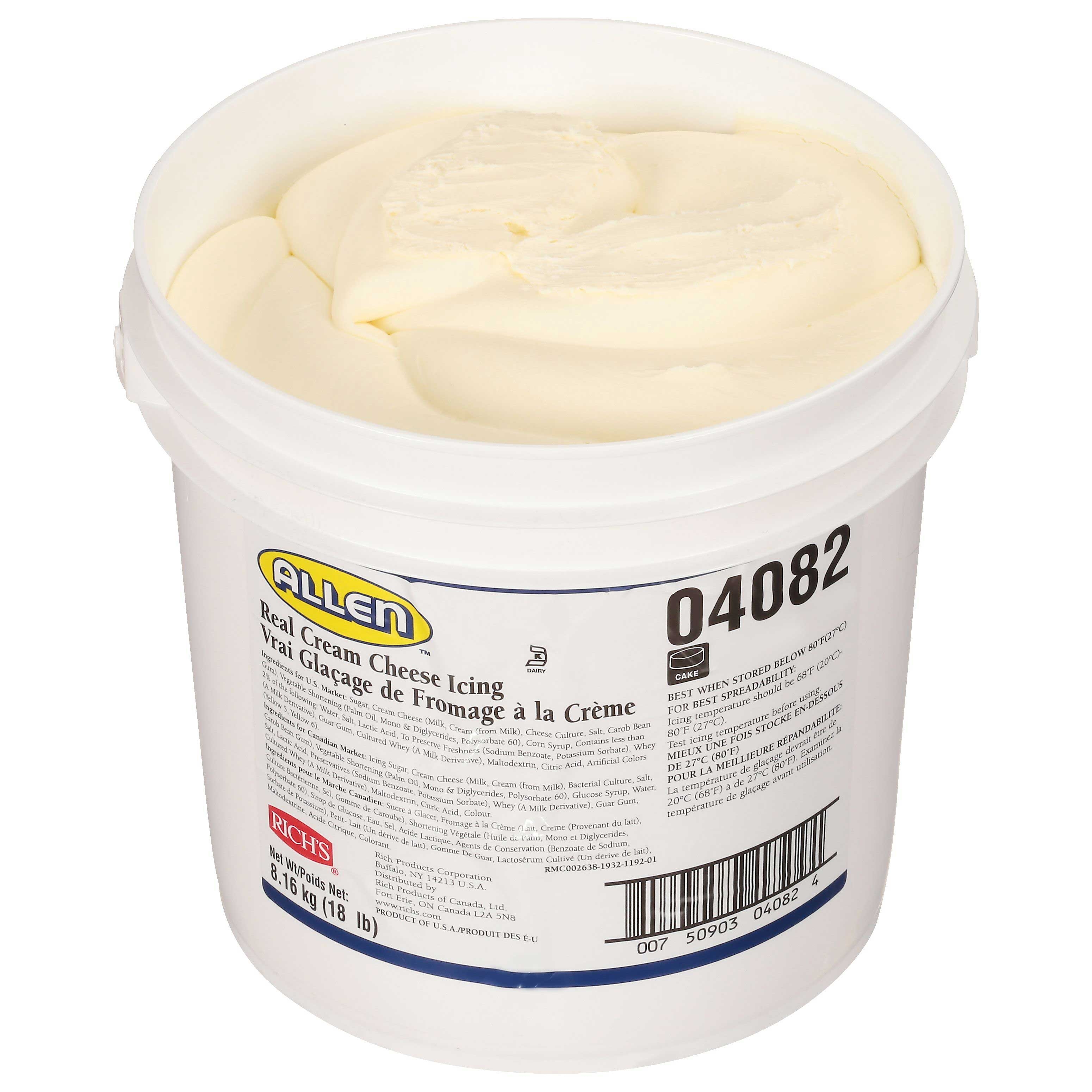 Rich JW Allen Real Cream Cheese Icing, 18 Pound.