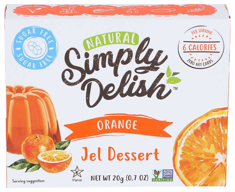 Simply Delish Orange Jel Dessert, 0.7 Ounce -- 6 per case