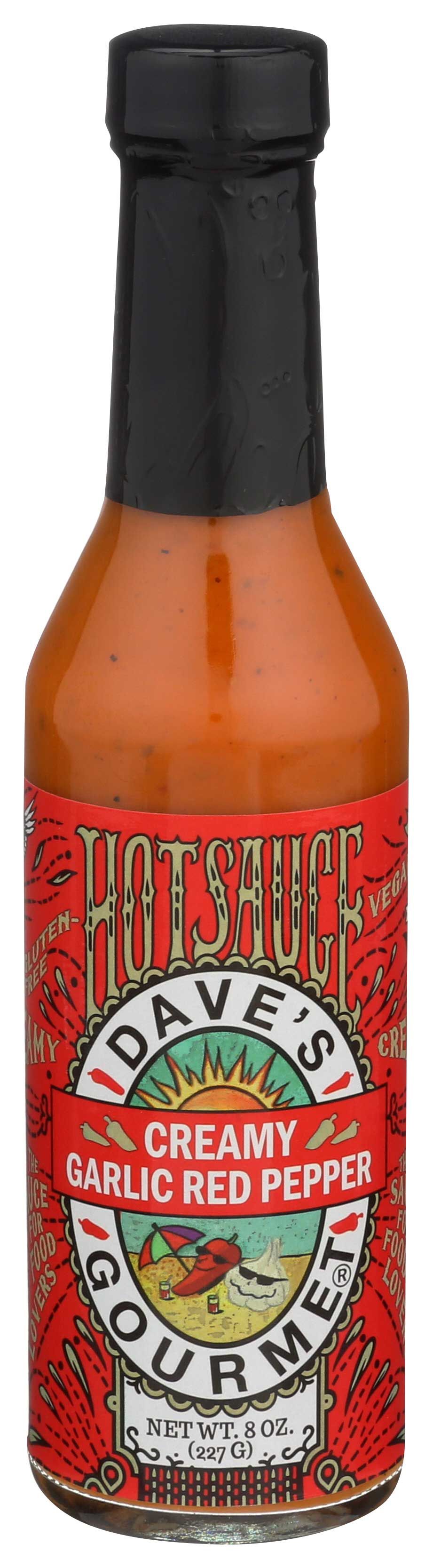 Dave's Gourmet Creamy Garlic Red Pepper Hot Sauce, 8 Fluid Ounce -- 6 Per Case
