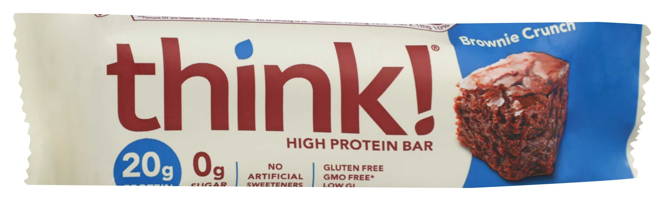 Thinkthin Protein Bar, Brownie Crunch, 2.1 Ounce -- 10 Per Case