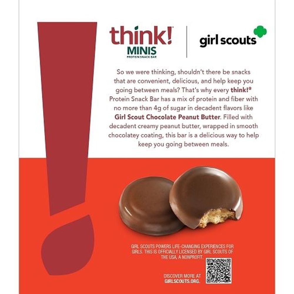 Think Minis Girl Scouts Chocolate Peanut Butter Snack Bar, 7.35 Ounce -- 6 per case