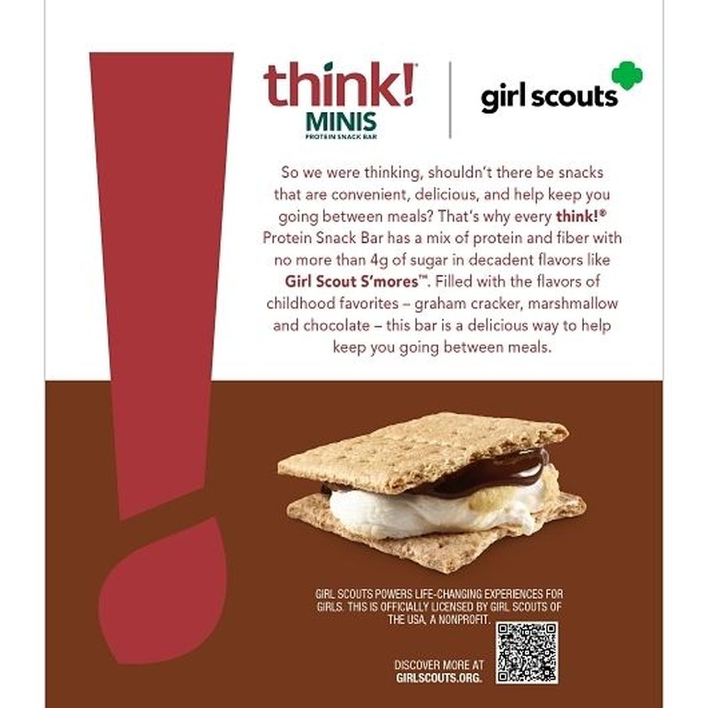 Think Minis Girl Scouts Smores Protein Snack Bar, 7.35 Ounce - 6 per case