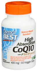 Doctors Best High Absorption Coq10 with BioPerine 400 mg Veggie Caps - 60 count per pack