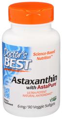 Doctors Best 6 mg Astaxanthin with AstaPure Veggie Softgels - 90 count per pack