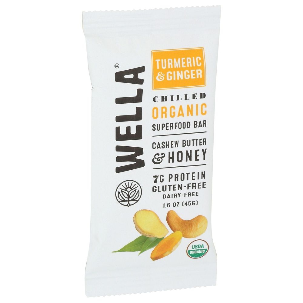 Wella Organic Cashew Turmeric Ginger Bar, 1.6 Ounce -- 10 per case