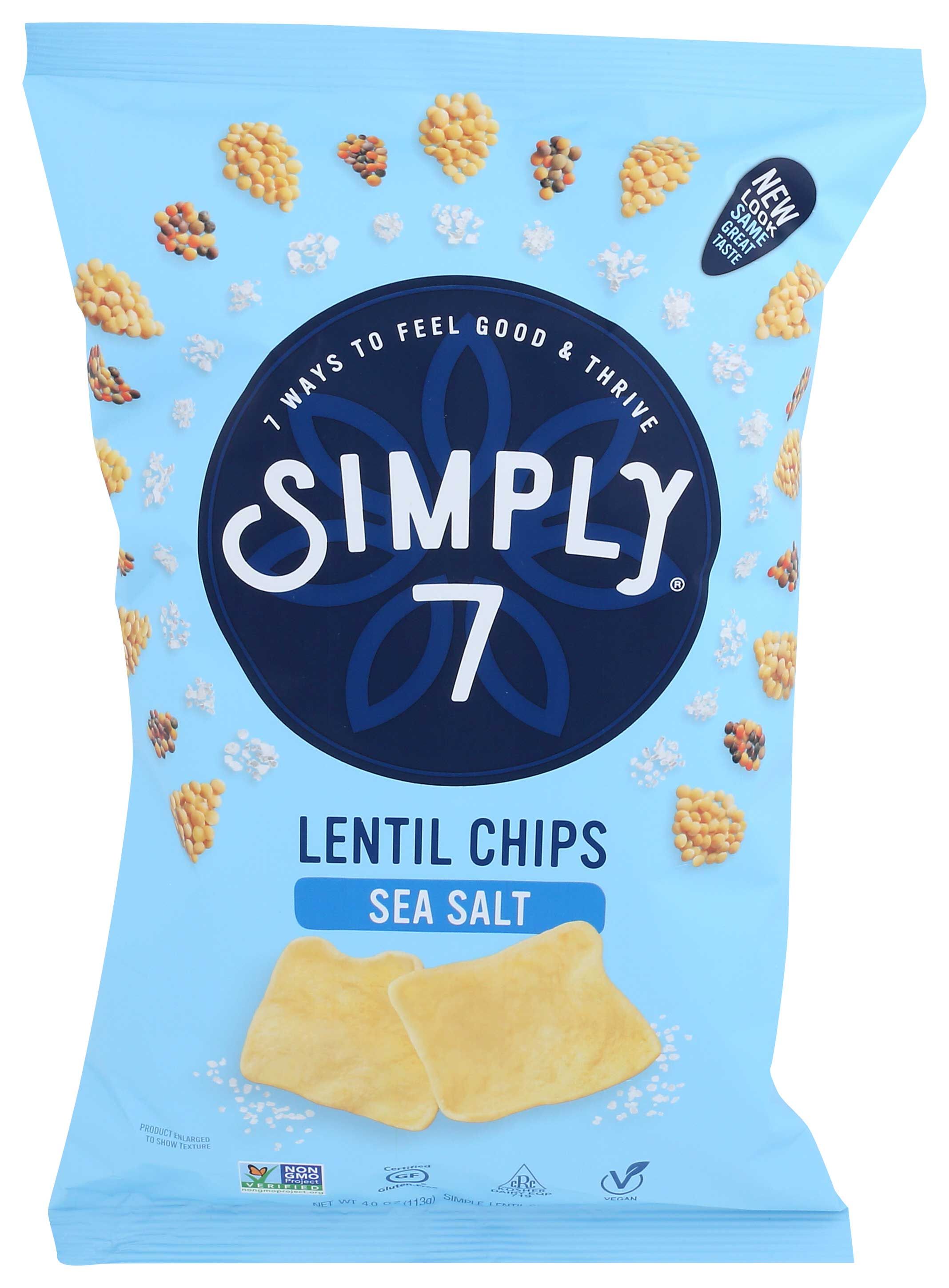 Simply7 Sea Salt Lentil Chips, 4 Ounce -- 12 Per Case