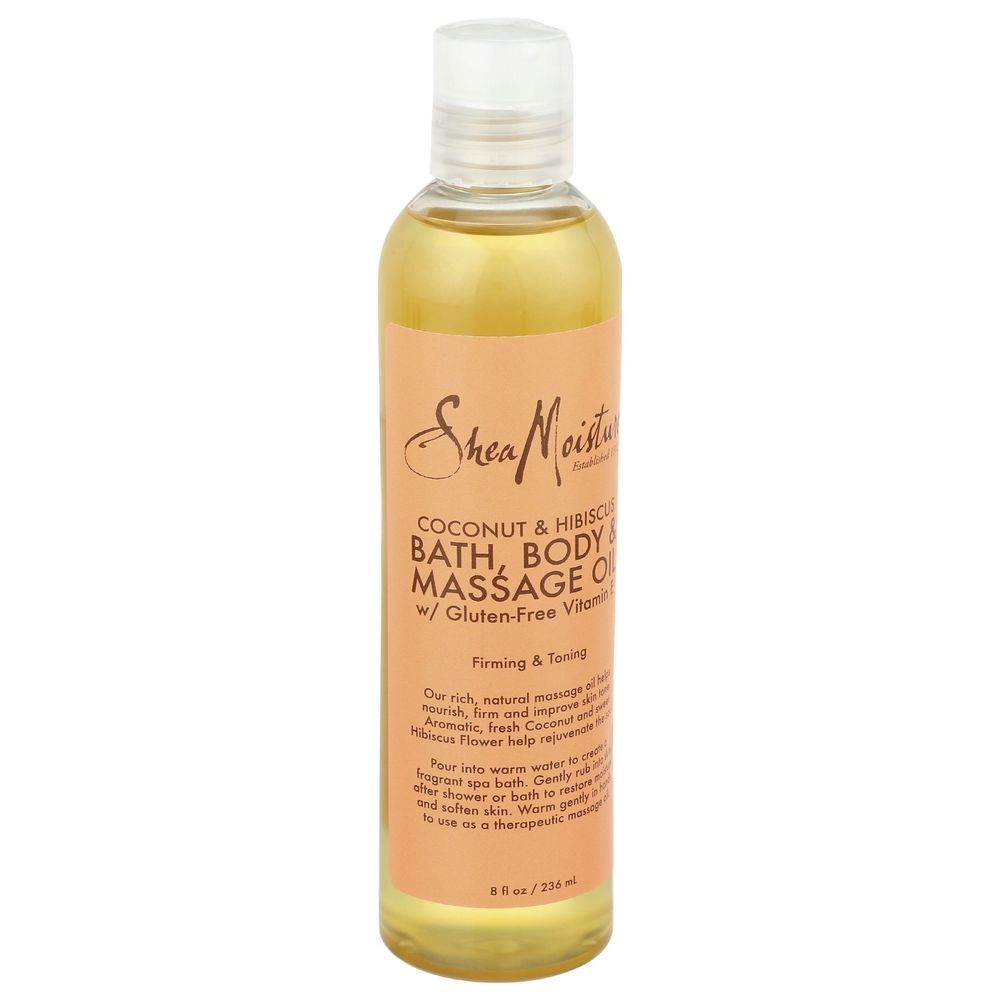 Shea Moisture Coconut Hibiscus Bath Body And Massage Oil, 8 Fluid Ounce