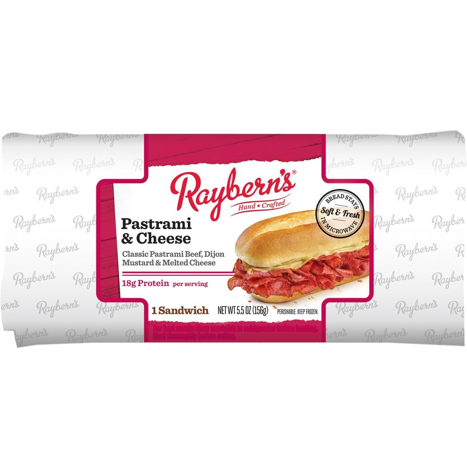Rayberns Pastrami and Cheese Sandwich - Display -- 8 per case.