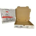 Nemco White / Kraft B Flute White Print Pizza Cafe Box, 10 x 10 x 2 inch -- 50 per case
