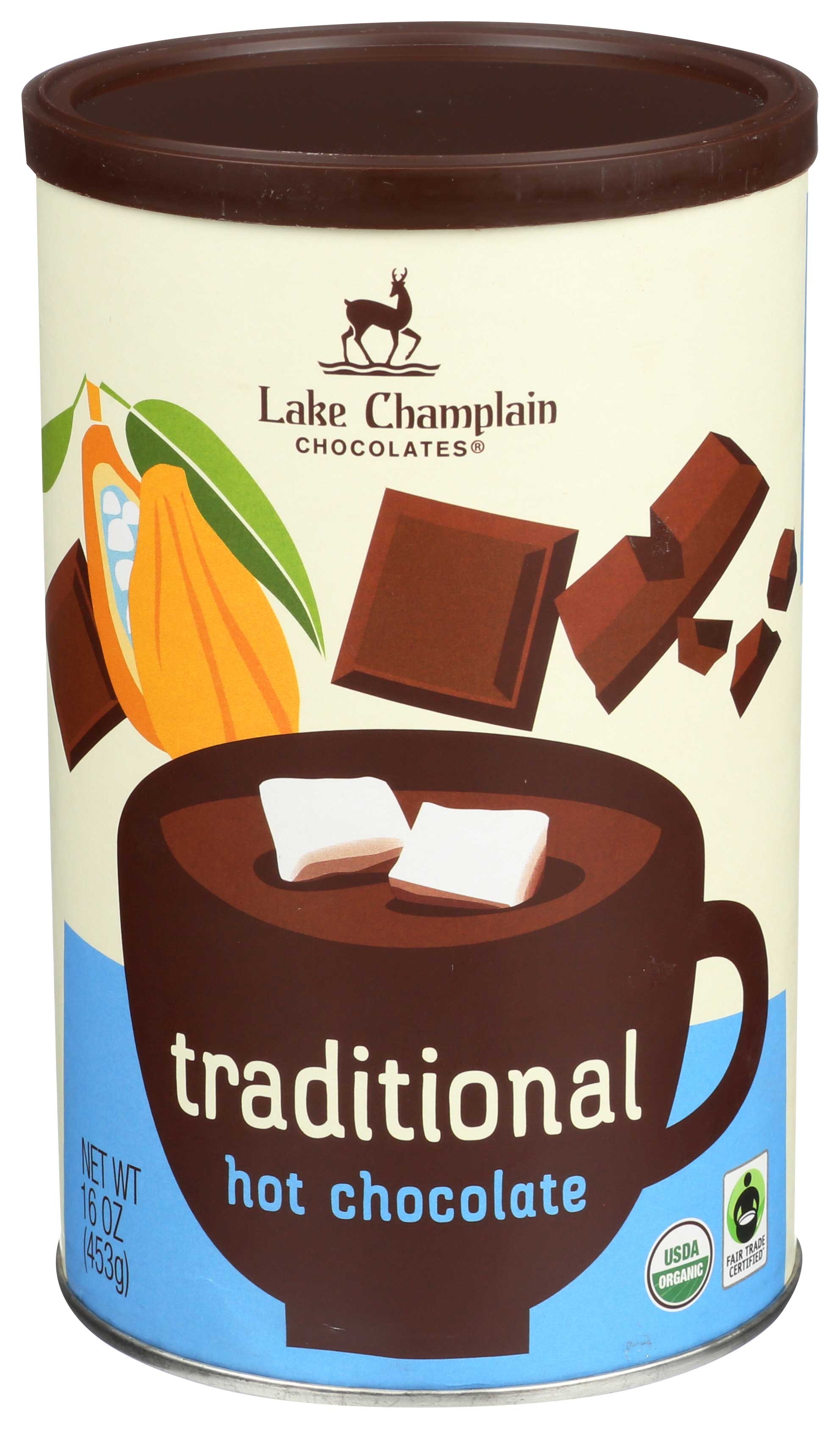 Lake Champlain Chocolates Organic Traditional Hot Chocolate Mix, 16 Ounce -- 6 per case