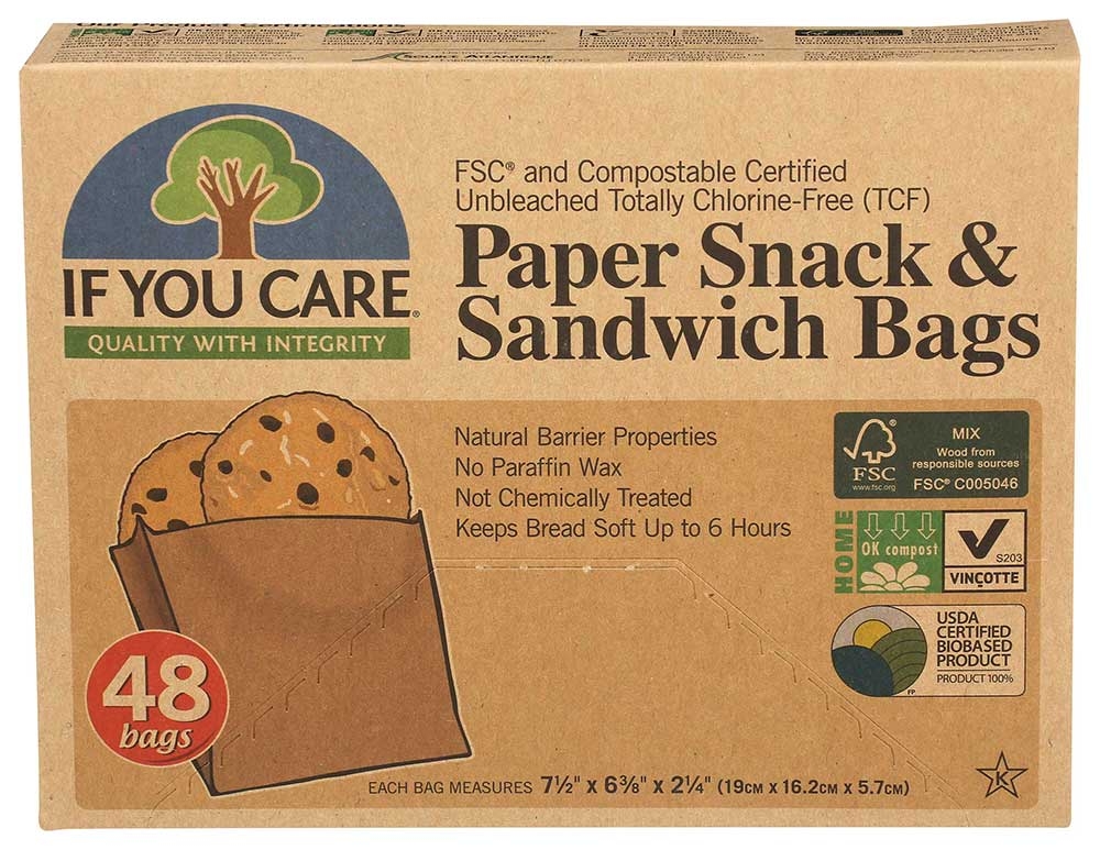 If You Care Unbleached Sandwich and Snack Bag - 48 per pack -- 12 packs per case.
