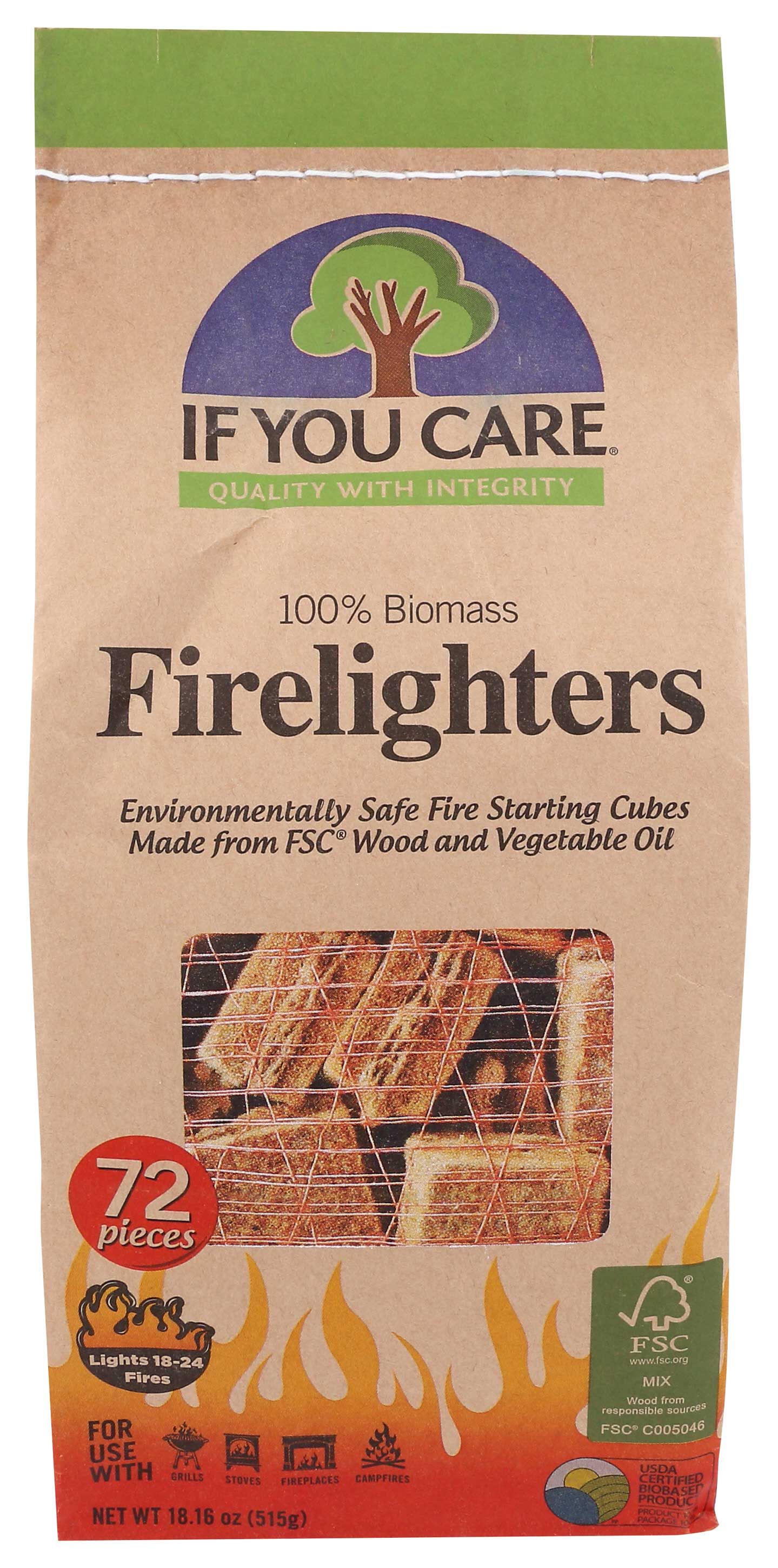If You Care 100 Percent Biomass Firestarter, 72 Count -- 12 Per Case