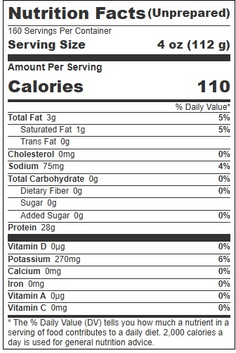 Packer Label Farm Raised 2-4 inch Raw Alligator White Meat Pieces, 5 Pound -- 4 per case