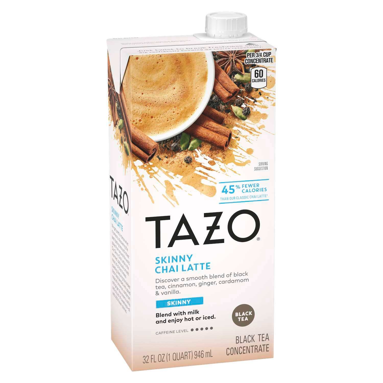 Single Tazo Skinny Chai Latte Tea Concentrate 1:1, 32 Ounce