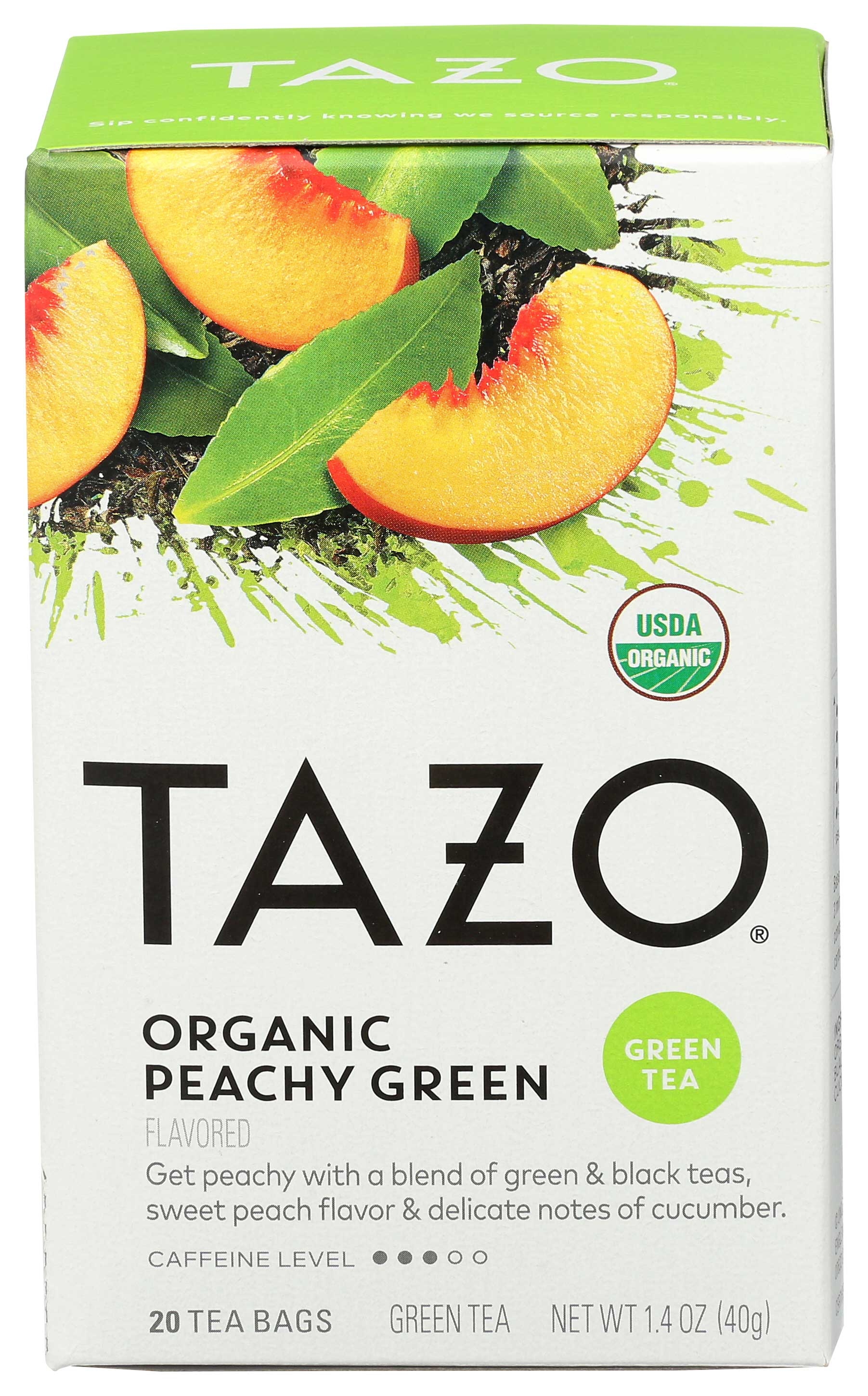 Tazo Organic Peachy Green Tea -- 6 per case.