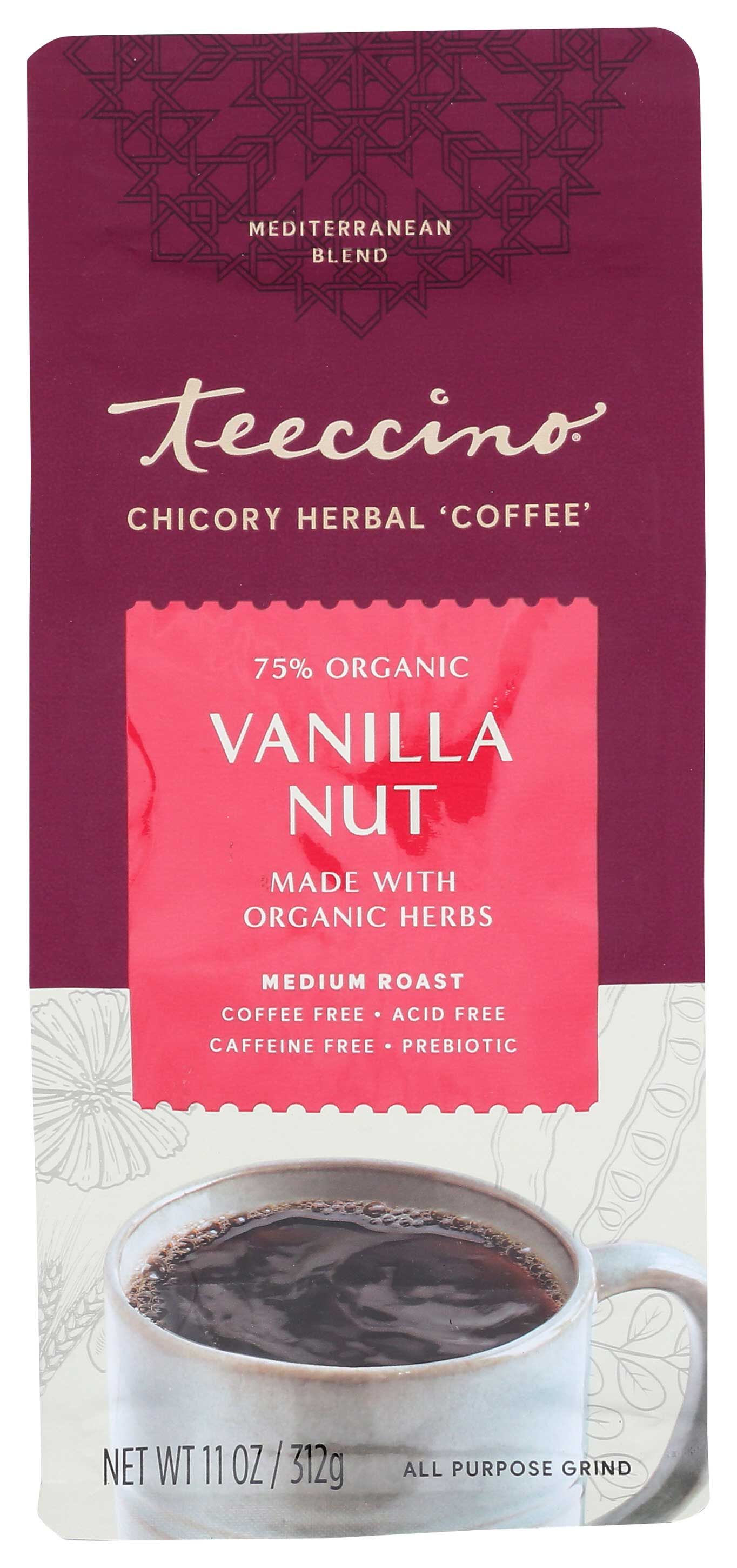 Teeccino Organic Medium Roast Vanilla Nut Herbal Coffee, 11 Ounce -- 6 Per Case
