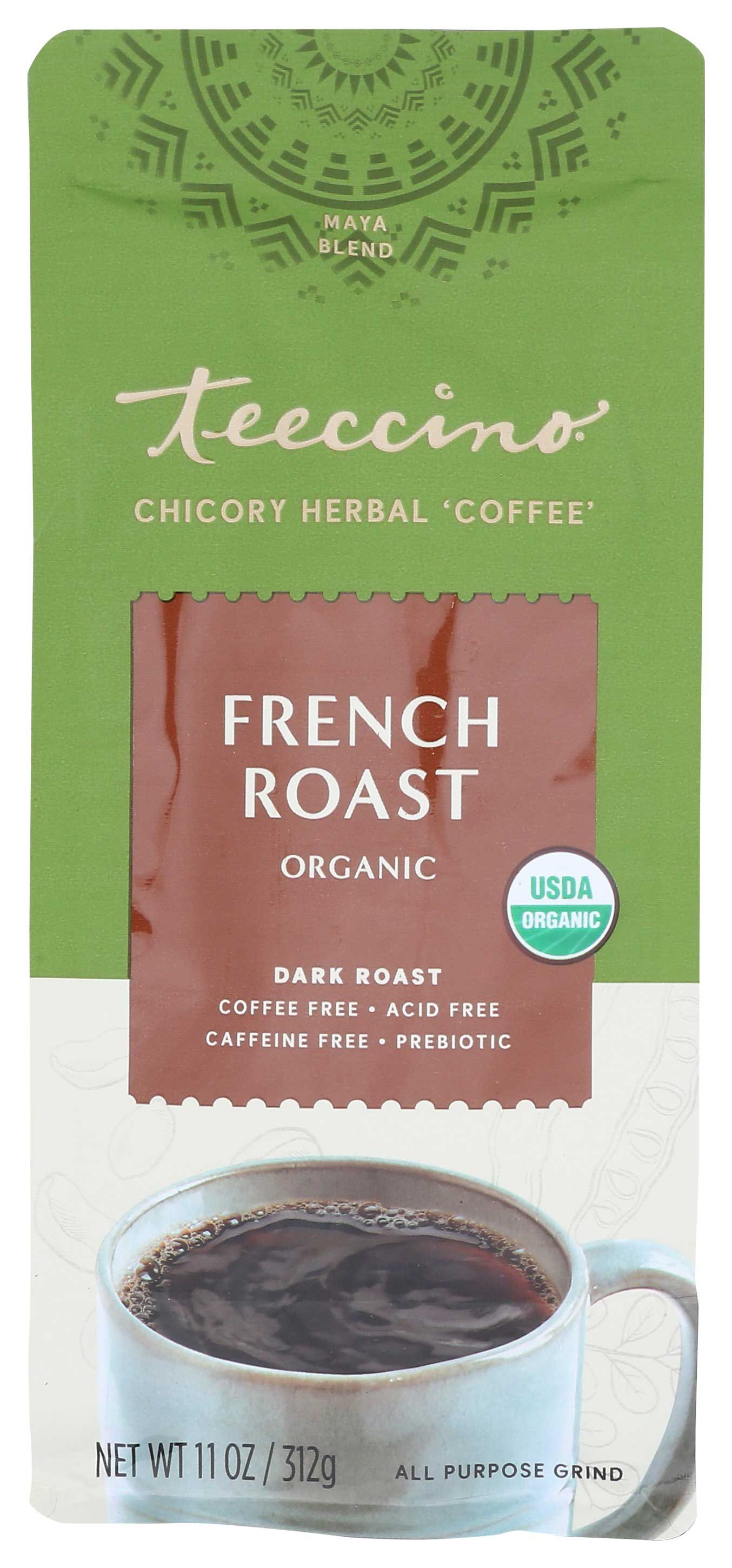 Teeccino Organic Maya French Roast Herbal Coffee, 11 Ounce -- 6 Per Case
