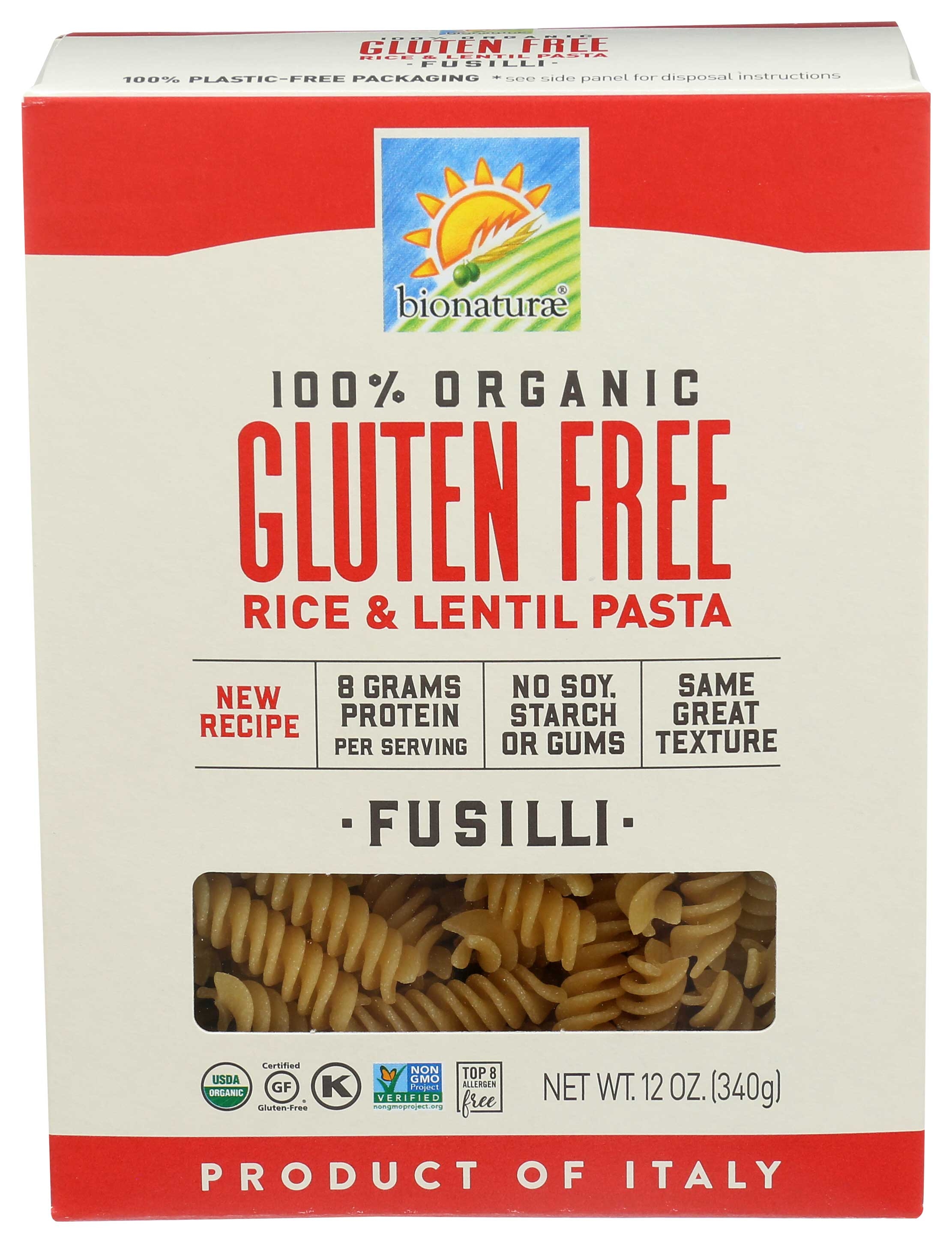 Bionaturae Organic Gluten Free Fusilli Pasta, 12 Ounce -- 12 per case