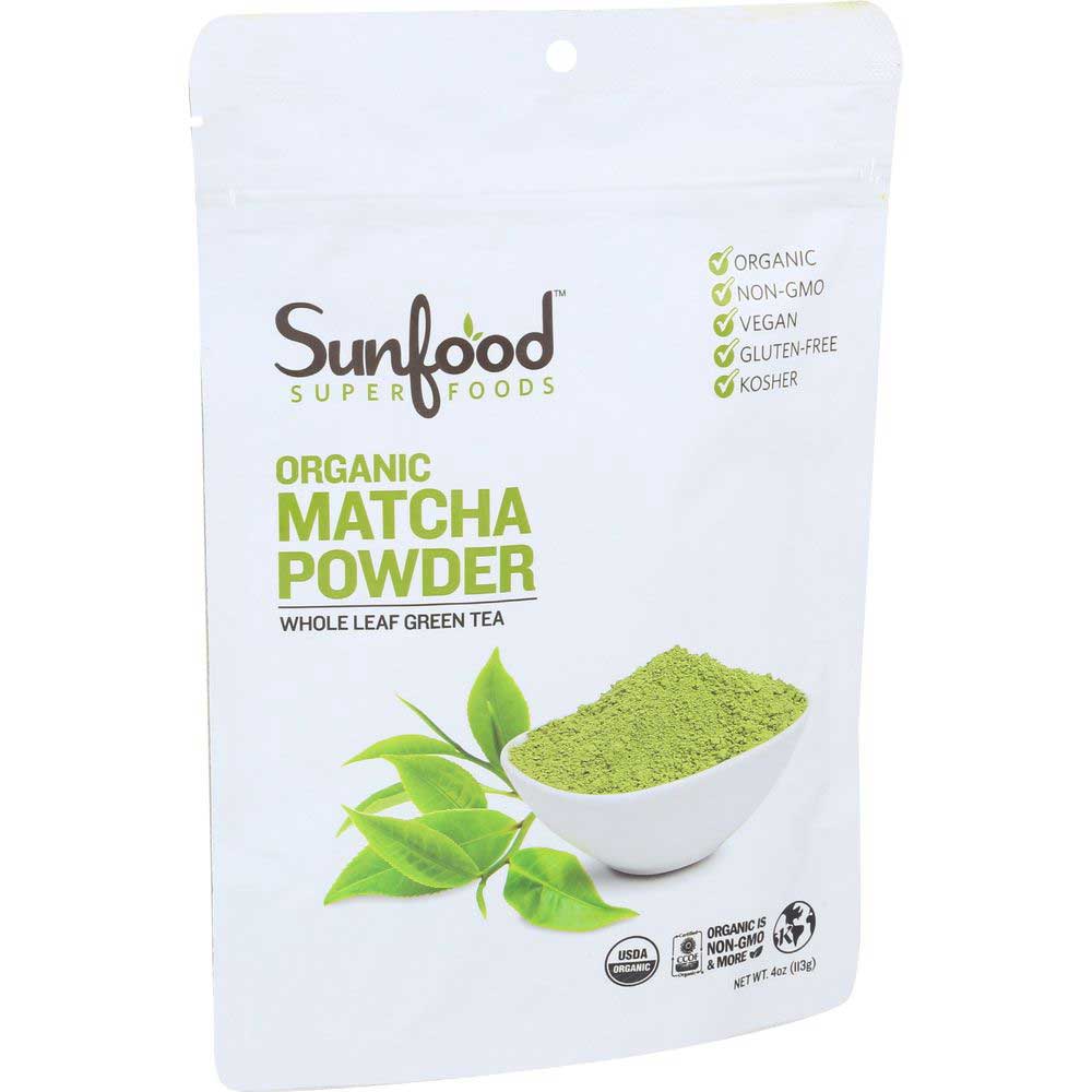 Sunfood Organic Matcha Green Tea Powder, 4 Ounce
