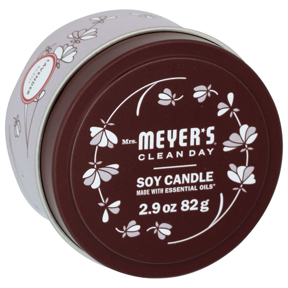 Mrs Meyers White Lavender Soy Candle, 2.9 Ounce Tin -- 8 per case