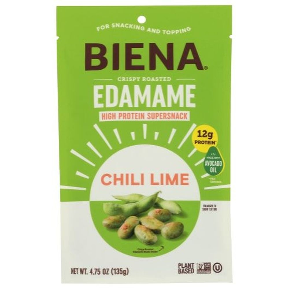 Biena Snacks Chili Lime Crispy Roasted Edamame, 4.75 Ounce -- 8 Per Case