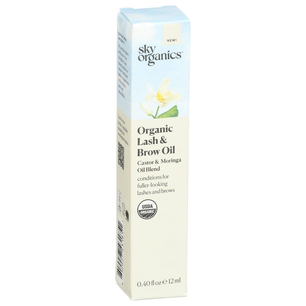 Sky Organics Organic Lash and Brow Oil, 0.40 Fluid Ounce