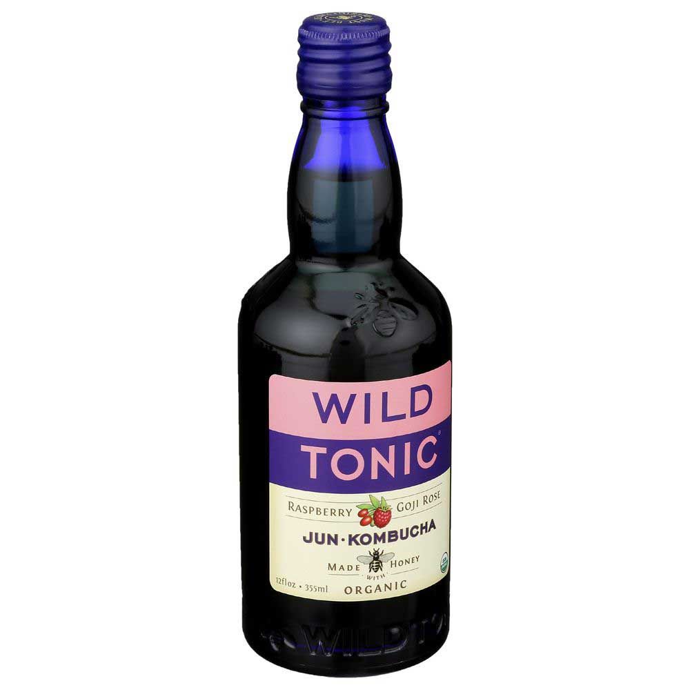 Wild Tonic Organic Raspberry Goji Rose Jun Kombucha, 12 Fluid Ounce -- 12 Per Case