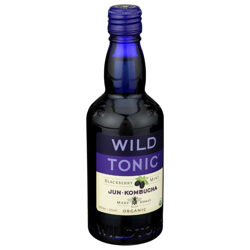 Wild Tonic Organic Blackberry Mint Jun Kombucha, 12 Fluid Ounce -- 12 per case