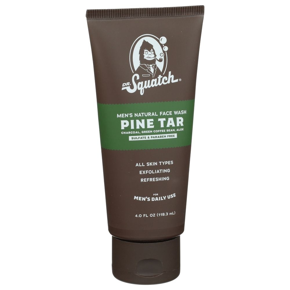 Dr. Squatch Pine Tar Mens Natural Face Wash, 4 Fluid Ounce