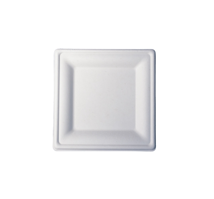 Kitch 24/7 White Square Molded Fiber Plate, 8 inch -- 500 per case