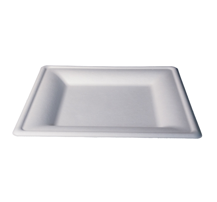 Kitch 24/7 White Square Molded Fiber Plate, 10 inch -- 250 per case