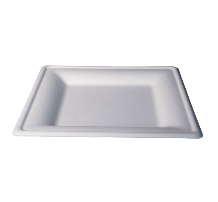 Kitch 24/7 White Square Molded Fiber Plate, 10 Inch -- 250 Per Case
