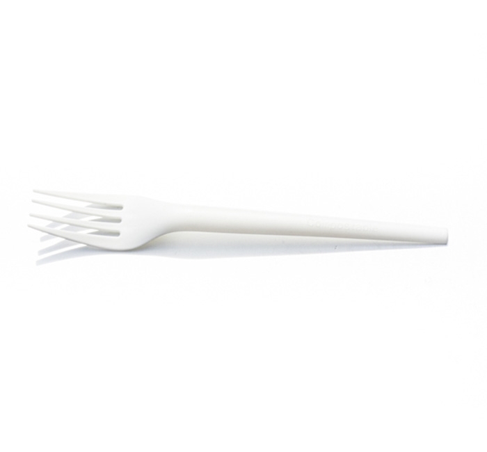 Kitch 24/7 Compostable Plastic White Forks, 6.3 inch -- 1000 per case