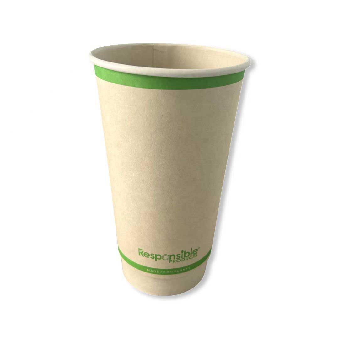 Responsible Products Tree-Less Smooth Insulated Compostable Paper Hot Cup, 20 Ounce Capacity -- 500 per case