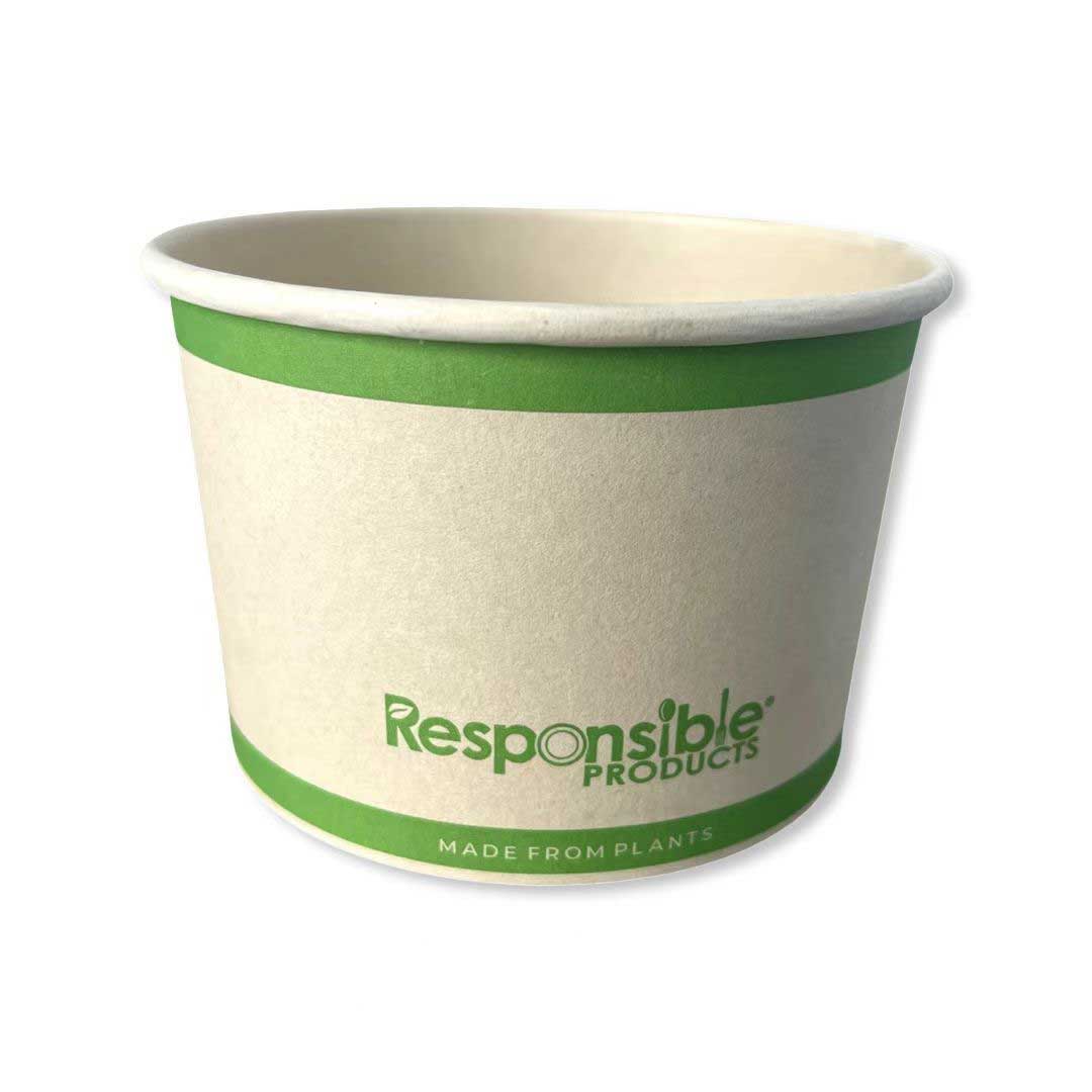 Responsible Products Tree-Less Kraft Compostable Paper Food Container, 6 Ounce Capacity -- 1000 per case