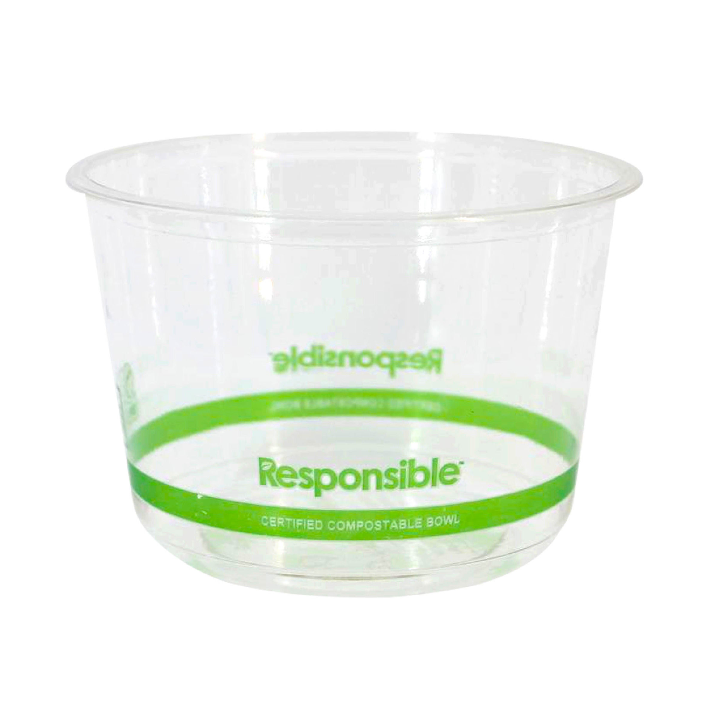 Responsible Products Clear Compostable Round Deli Container, 16 Ounce Capacity -- 500 per case