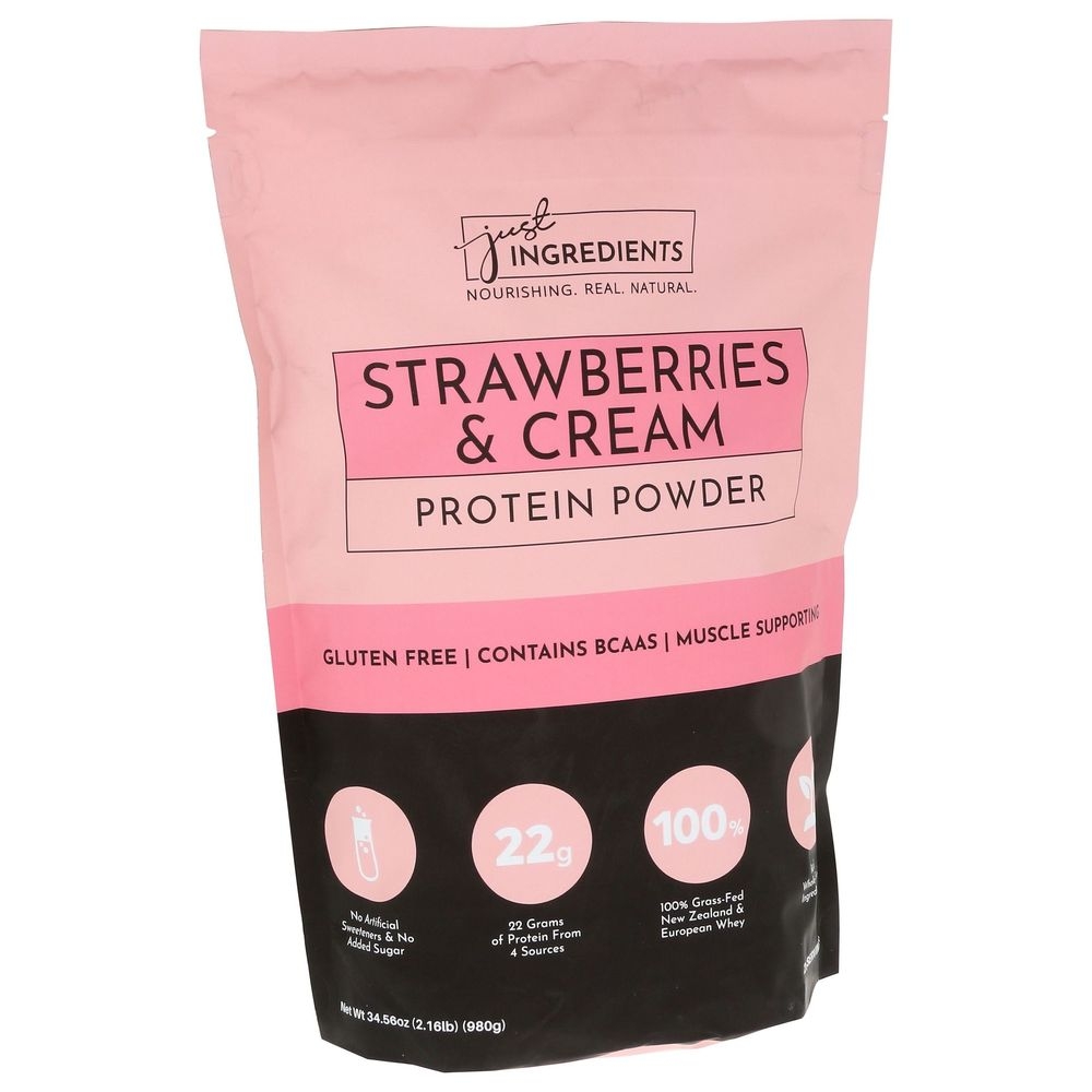 Just Ingredients Strawberry N Cream Protein Powder, 2.16 Pound