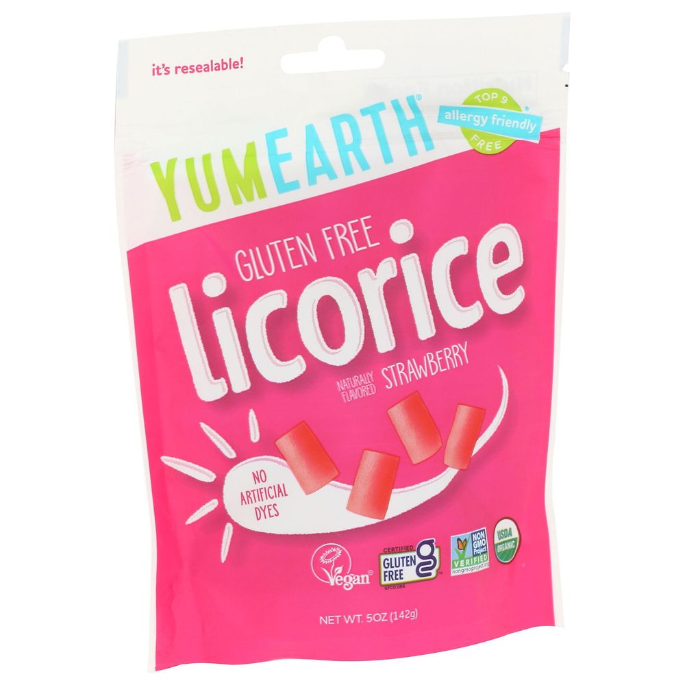 YumEarth Organic Strawberry Licorice, 5 Ounce -- 6 per case