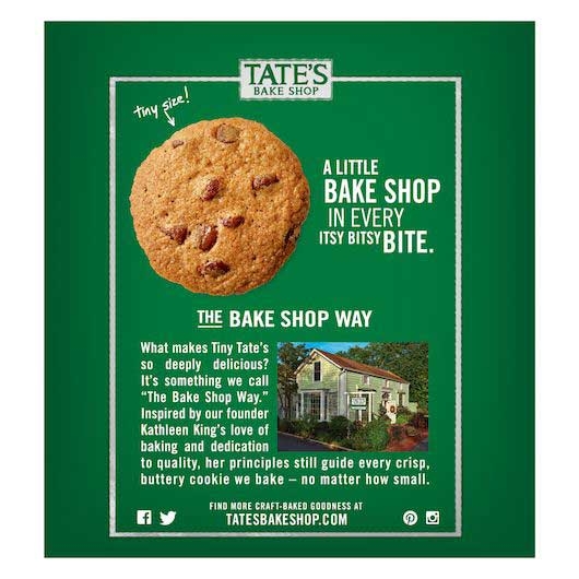 Tates Bake Shop Tiny Chocolate Chip Cookie, 1 Ounce -- 24 per case
