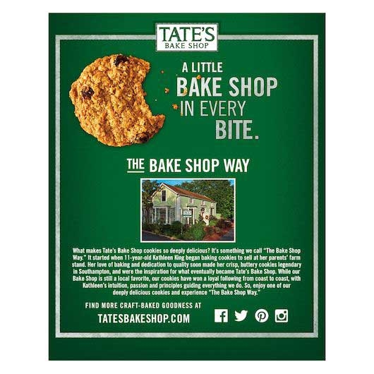 Tates Bake Shop Oatmeal Raisin Cookie, 3.5 Ounce -- 12 per case