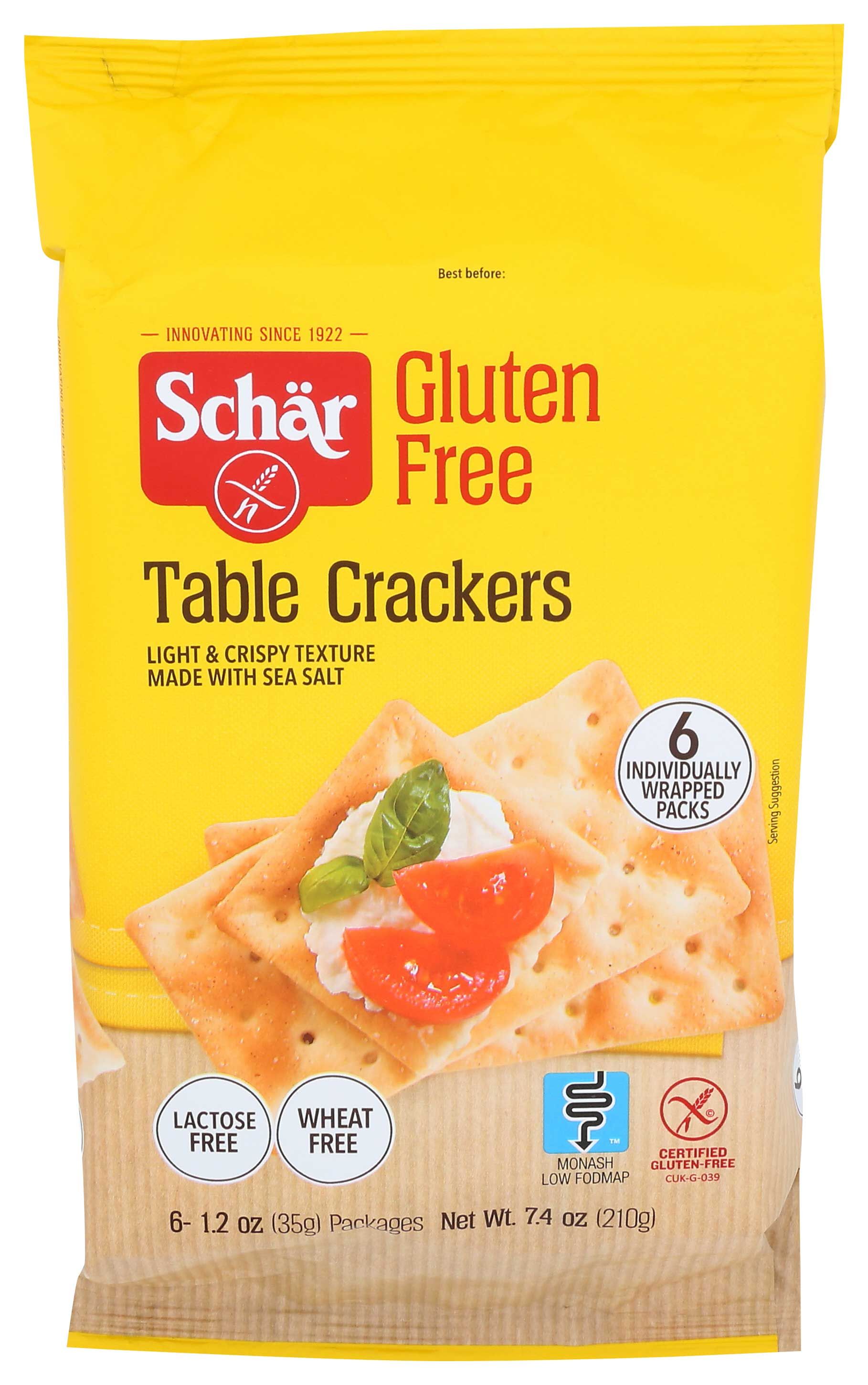 Schar Gluten Free Table Crackers, 7.4 Ounce -- 5 Per Case