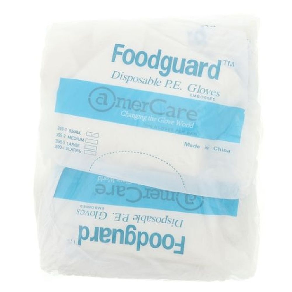 Amercareroyal Small Clear Powder Free Foodguard Poly Gloves, 10000 Count