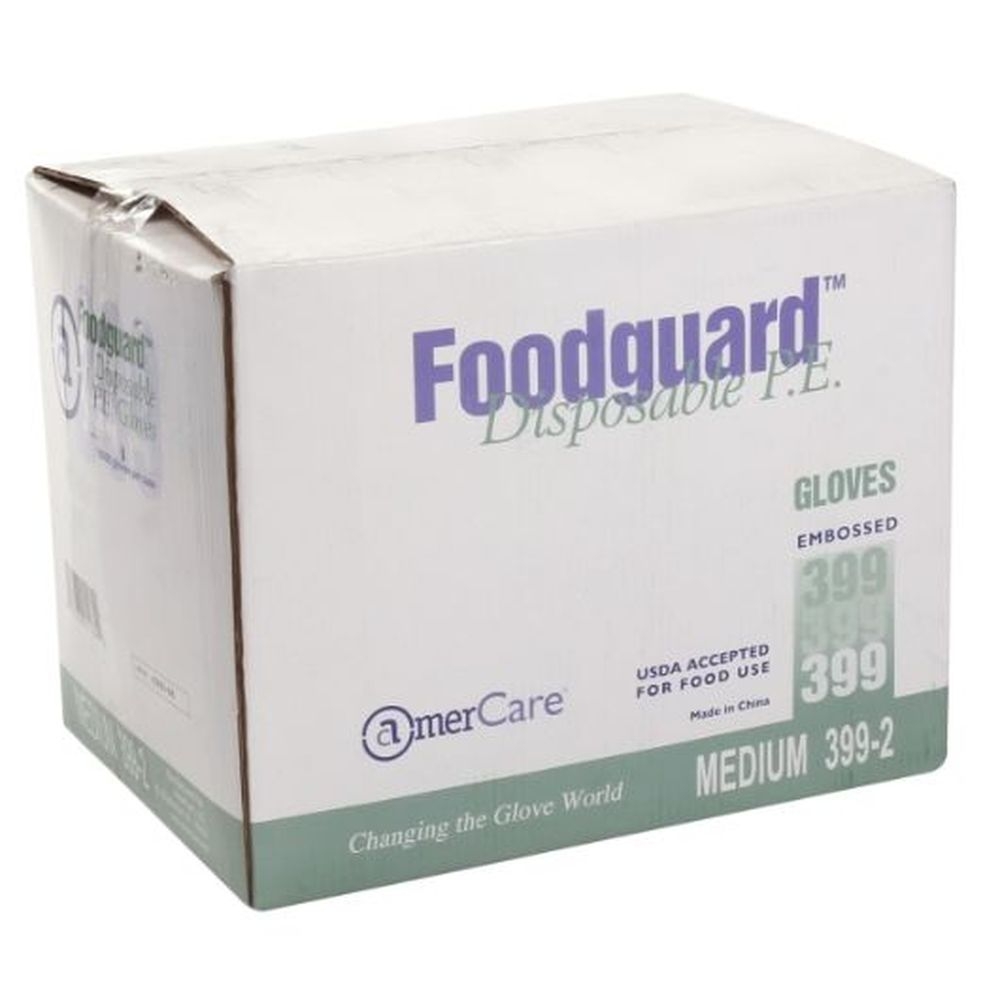 Amercareroyal Medium Clear Powder Free Foodguard Poly Gloves, 1000 Count -- 10 Per Case