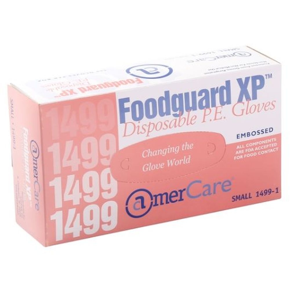 Amercareroyal Small Clear Powder Free Foodguard Xp Poly Gloves, 500 Count -- 4 Per Case