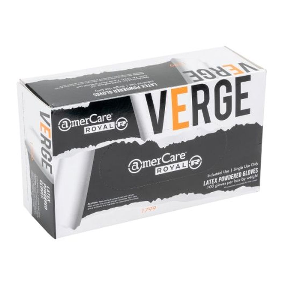 AmerCareRoyal Small Natural White Powdered Verge Latex Gloves, 1000 count