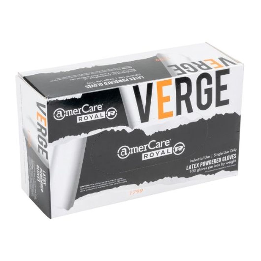 AmerCareRoyal Medium Natural White Powdered Verge Latex Gloves, 1000 count