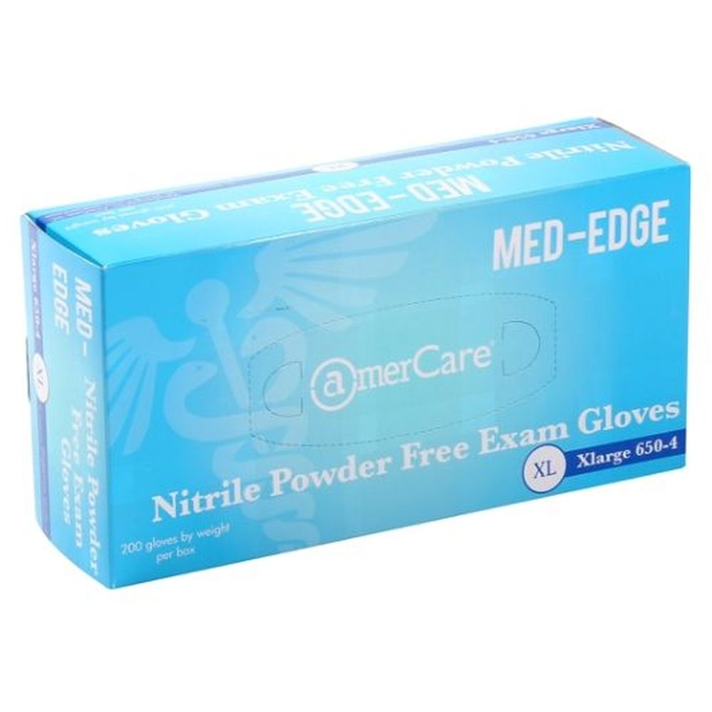 Amercareroyal Extra Large Blue Nitrile Powder Free Verge-med Exam Gloves, 200 Count -- 10 Per Case
