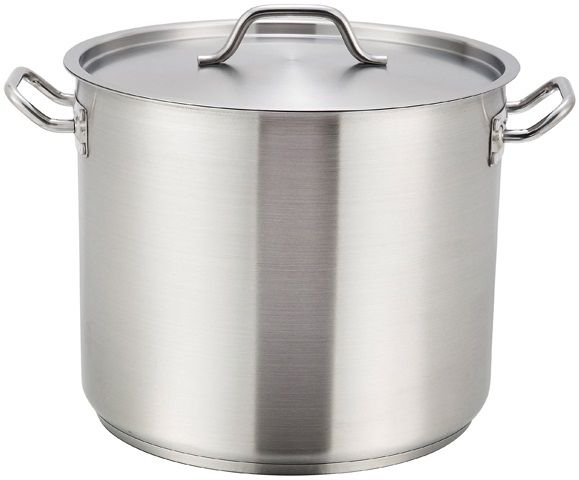 Winco Stainless Steel Stock Pot With Cover, 80 Quart